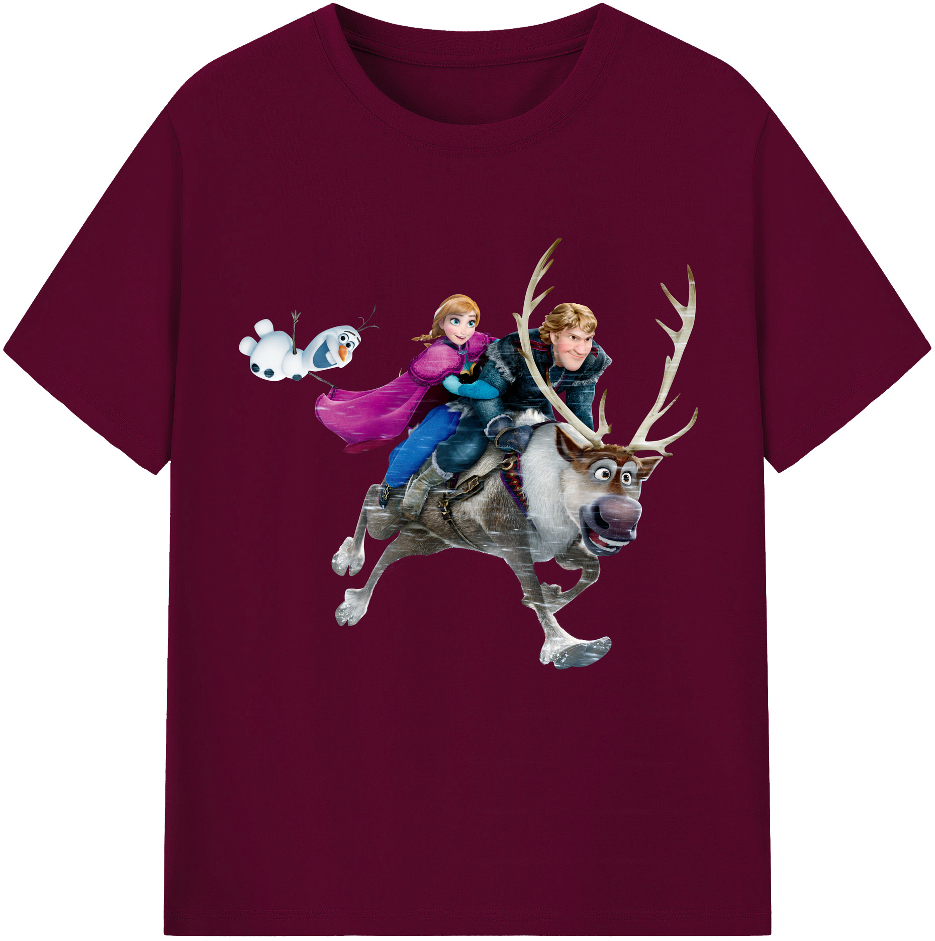 （画像用） アナと雪の女王 アンナ エルサ Frozen Anna Elsa レディースカジュアルプリントTシャツ（綿100％）